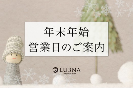 【年末年始 営業日のご案内】東大阪 布施の少人数 美容室 LU3NA(ルミナ)